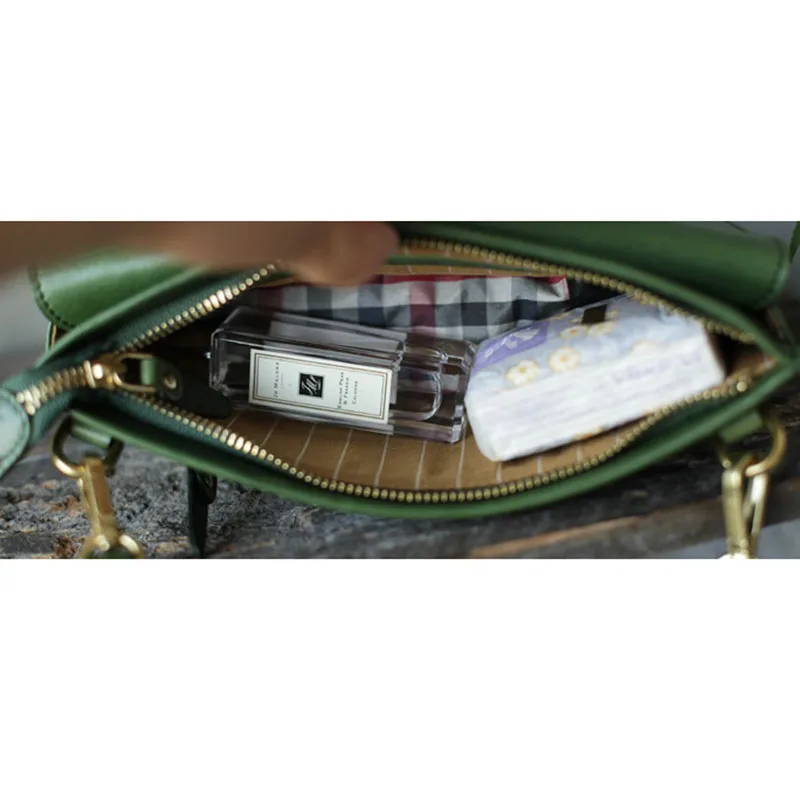 AETOO Original handmade leather retro Sen small bag Messenger bag female bag Korean version flip multi-layer envelope bag