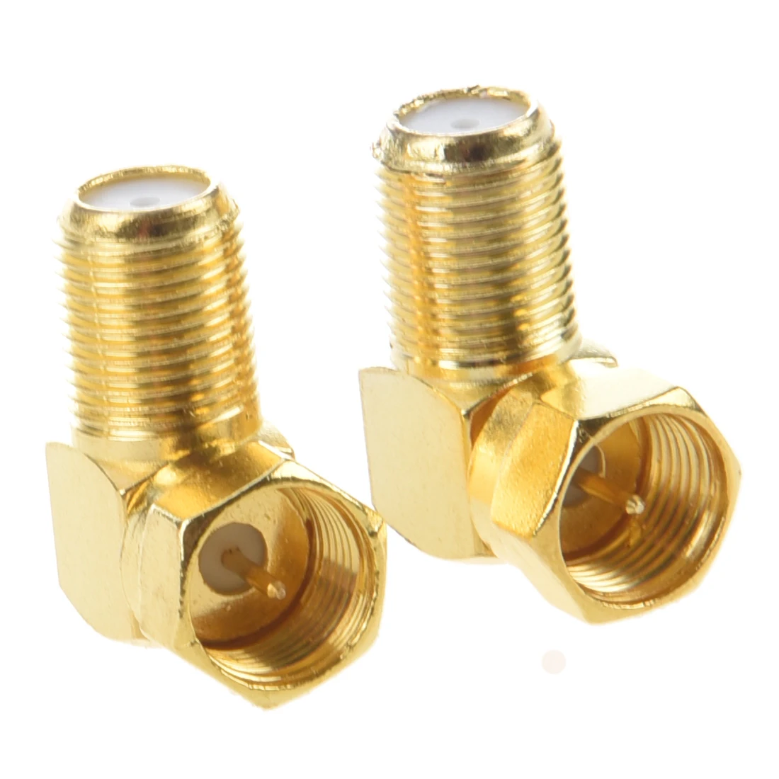 

2pcs F Male Plug to F Female Jack Right Angle RF Coaxial Adapter Connector