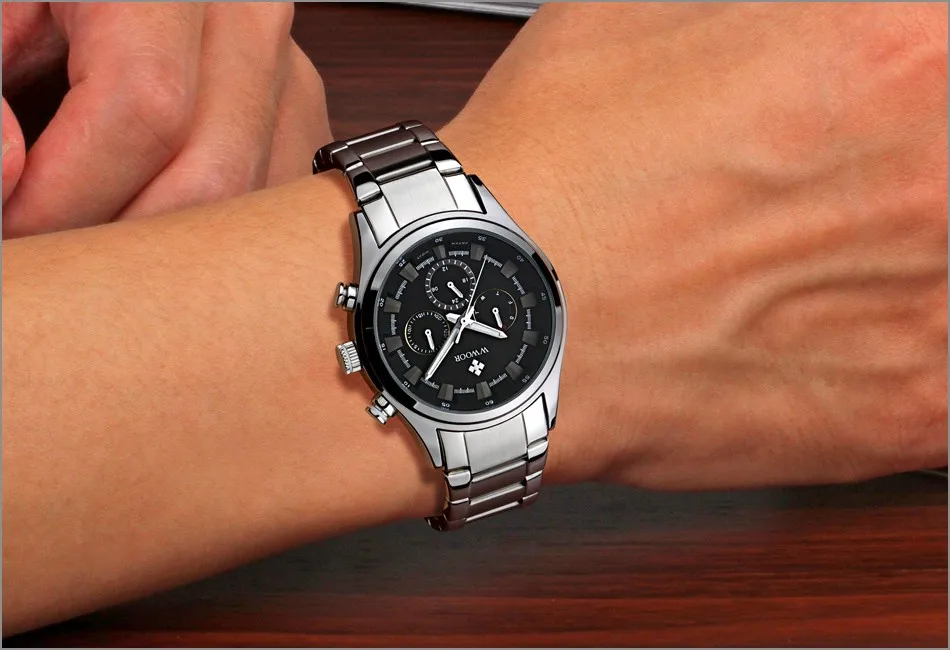 WWOOR Black Watches Men Top Luxury Brand Waterproof Luminous Hands Quartz Watch  Military Male Hour WristWatch relogio masculino (16)