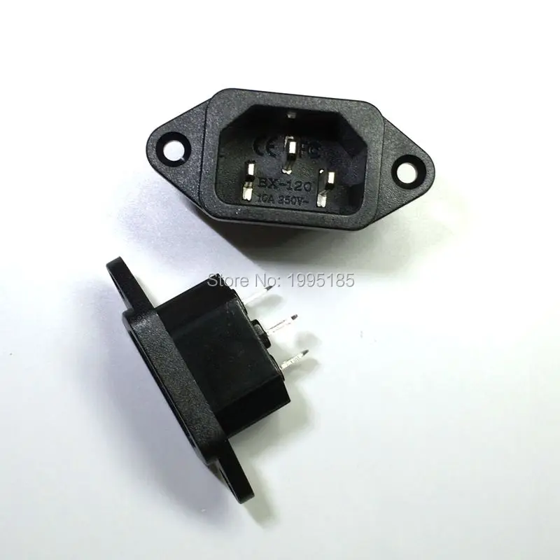 

5 Pcs 3P IEC 320 C14 Male Plug Panel Power Inlet Sockets Connectors AC 250V 10A HOT