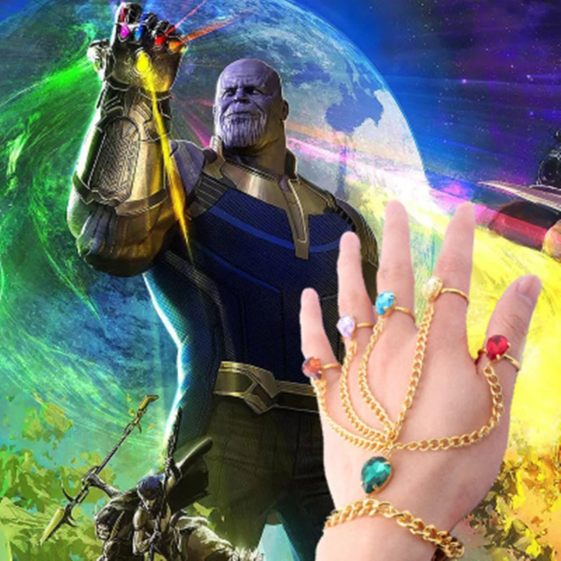 

YD&YDBZ New Fashion Avengers 4 Defensive Same Paragraph Five-Color Gem Unlimited Gloves Fashion Bracelet Pendant Jewelery