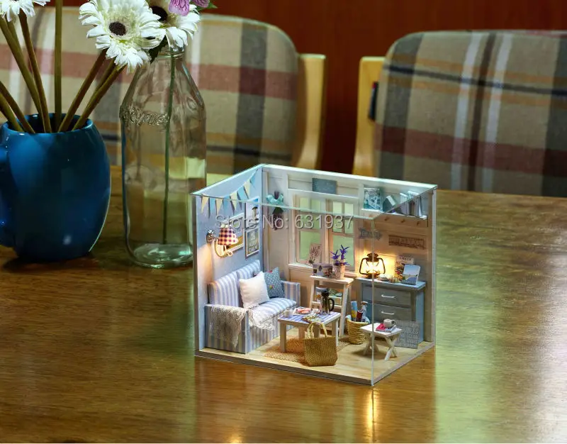 Кукольный дом Diy миниатюра деревянный кукольные домики мебель миниатюрный кукольный 3D паззлы игрушки Модель наборы игрушечные лошадки