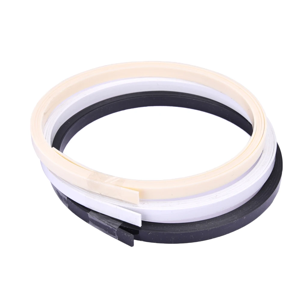 Pack of 3 ABS Plastic Binding Purfling Strips Edge Trim Inlay Body Project for Guitar Bass Ukulele