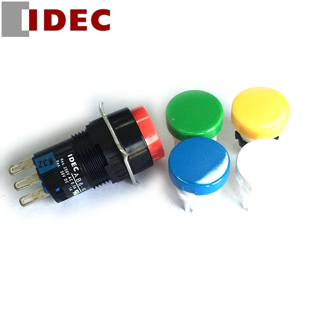 

5PCS IDEC SWITCH AB6-M AB6M-M1 AB6M-M2 G/R/Y/S/W C 16MM 1NO 1NC / 2NO 2NC Self-reset button SWITCH