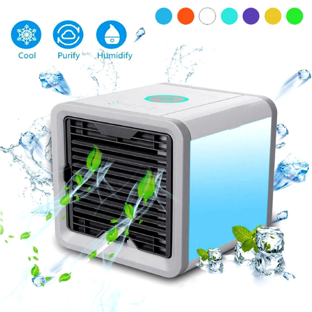 

Portable Air Cooler Space Mini Air Conditioning Machine Nightlight Space Air Conditioner Device Home Office Desktop Cooling Fan