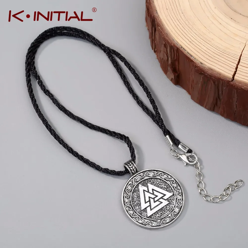 

Kinitial Retro Viking Necklace Pendant Scandinavian Norse Vikings Charms Knot Cross Necklaces Talisman Runes Choker Jewelry