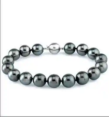 

Free shipping hot sale Women Bridal Wedding Jewelry >>TAHITIAN GENUINE BLACK PEARL BRACELET 7.5-8"12-13MM ROUND AAA