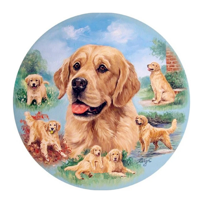 New Patchwork Diamond Embroidery Dog Family Square Mosaic diy Diamond Painting Cross Stitch Kit Rhinestone Pasted Painting