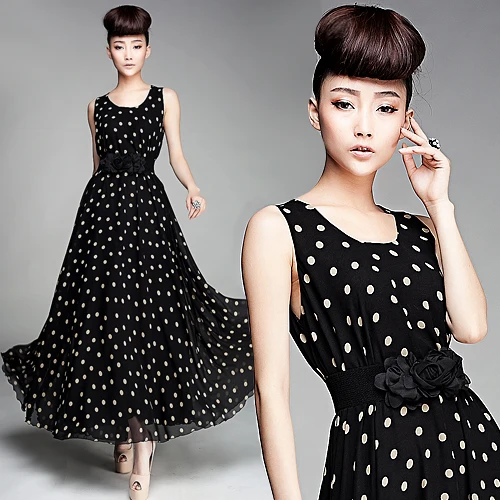 HOT Vintage Fashion New Ladies DressElegant Womens Silk Chiffon Dressmaxi Casual HOT Vintage Fashion New Ladies DressElegant Womens Silk Chiffon Dressmaxi Casual