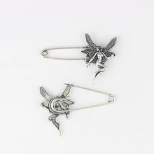 6Pcs Silver Tone Large Angel Wings Durable Strong Metal Kilt Scarf Brooch Safety Pin 53mm