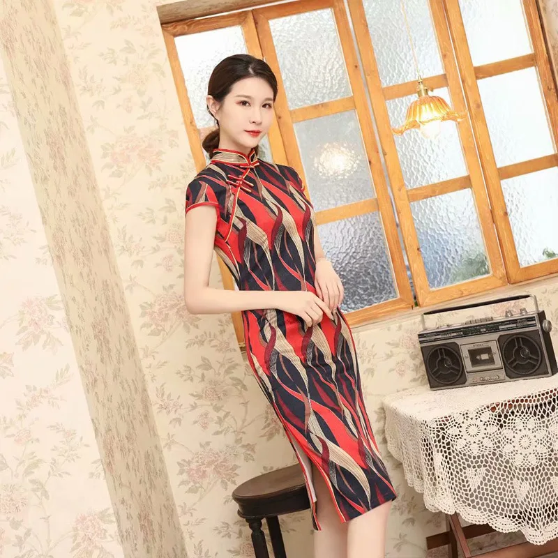 Ретро Цветочный модный дизайн бутик qipao Винтаж cheongsams