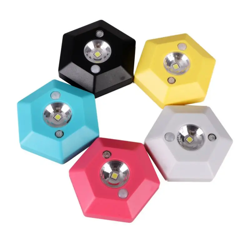 

New LED Hexagon Induction Light / Motion Sensor Light Outdoor Tent Alarm Indoor DIY Hexagon Creative Light