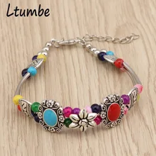 Ltumbe Макси натуральный богемский камень Бусины Браслеты Новое поступление жажда большой цветок браслеты и браслеты для женщин аксессуары