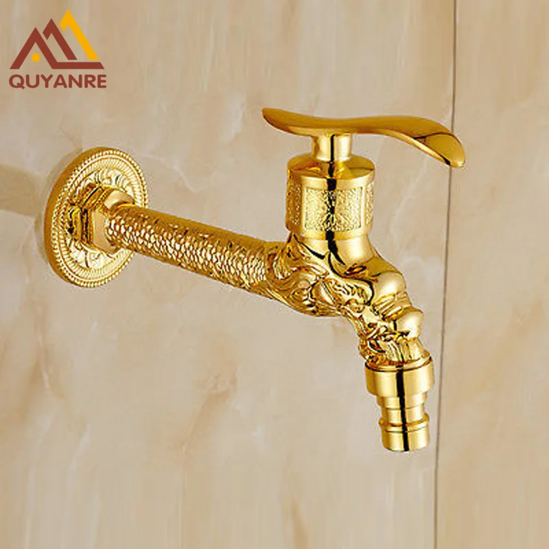 Free Shipping New Golden Bathroom Washing Machine Faucet Faucet Flower