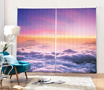 

Cute Clouds Sky 3D Blackout Curtains For Living room Bedding room office Tapestry Drapes Cotinas for home wall decorative