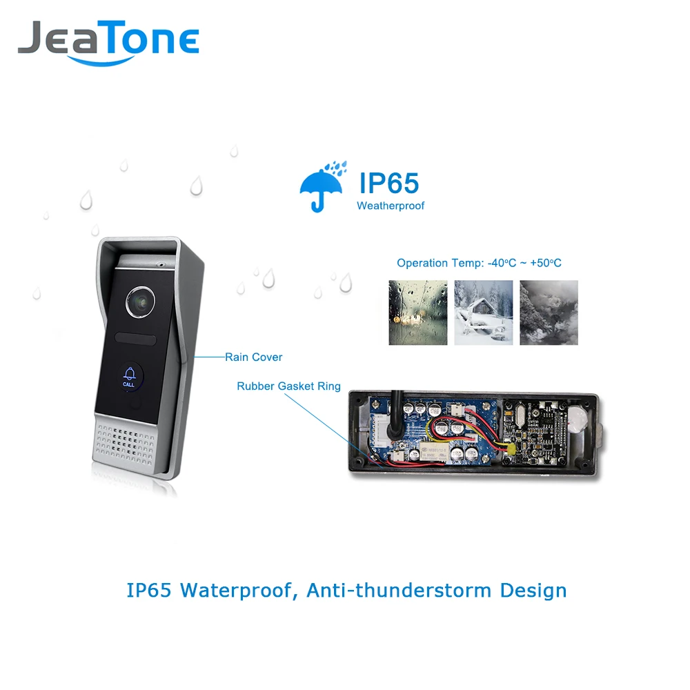 Система видеонаблюдения JeaTone 7 дюймов TFT 2 и 1 1200TVL|video door phone|door phonevideo phone system |