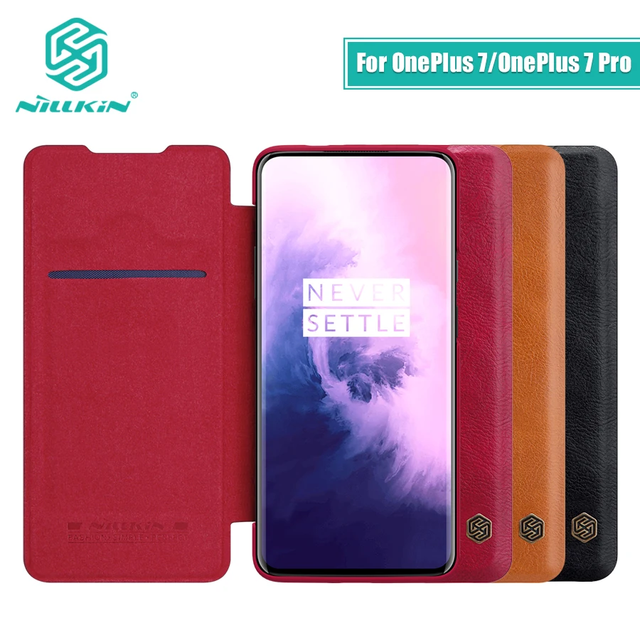

OnePlus 7 Pro Case 6.67'' NILLKIN Vintage Qin Flip Cover wallet PU leather PC back cover OnePlus 7 Case 6.41'' one plus 7 7 Pro
