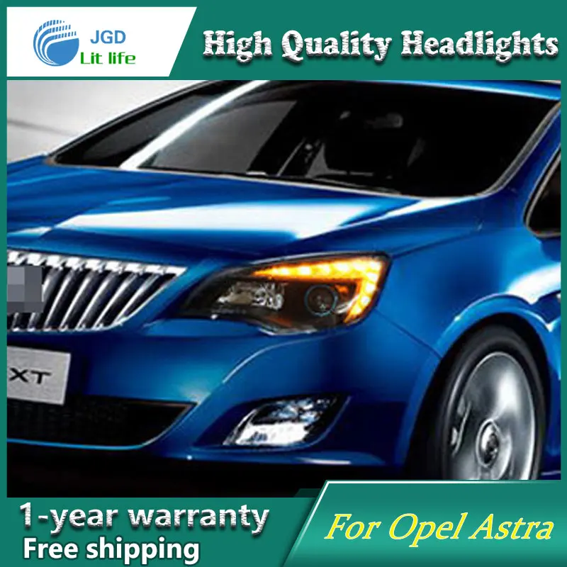 Высококачественный чехол для автомобиля для Opel Astra 2010-2012 фары светодиодный фары DRL Объектив двойной луч ксеноновые автомобильные аксессуары