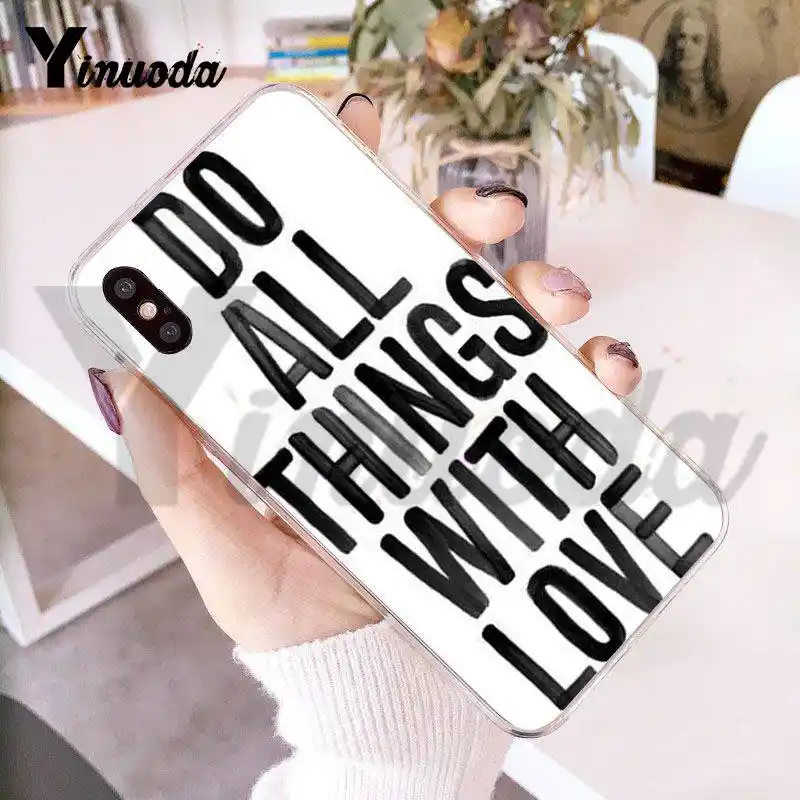 Yinuoda Pour Iphone 7 6 X Etui Simple Anglais Mot Phrase Inspirante Sur L Amour Coque De Telephone Pour Iphone X 6 6s 7 8 8plus 5 5s 5c Aliexpress