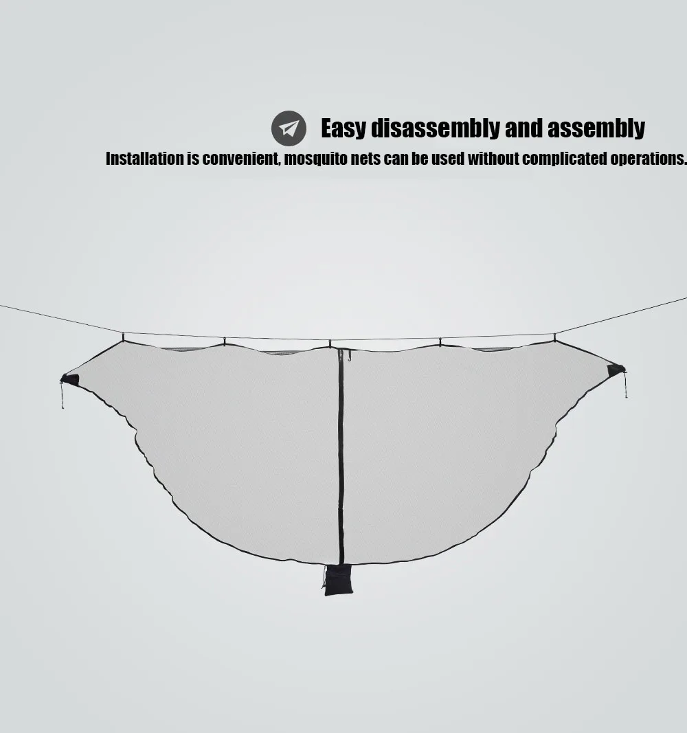 Легкий Гамак от насекомых, москитная сетка, легкая установка, наружные двойные гамаки на одну персону, защита на 360 градусов, двусторонняя молния