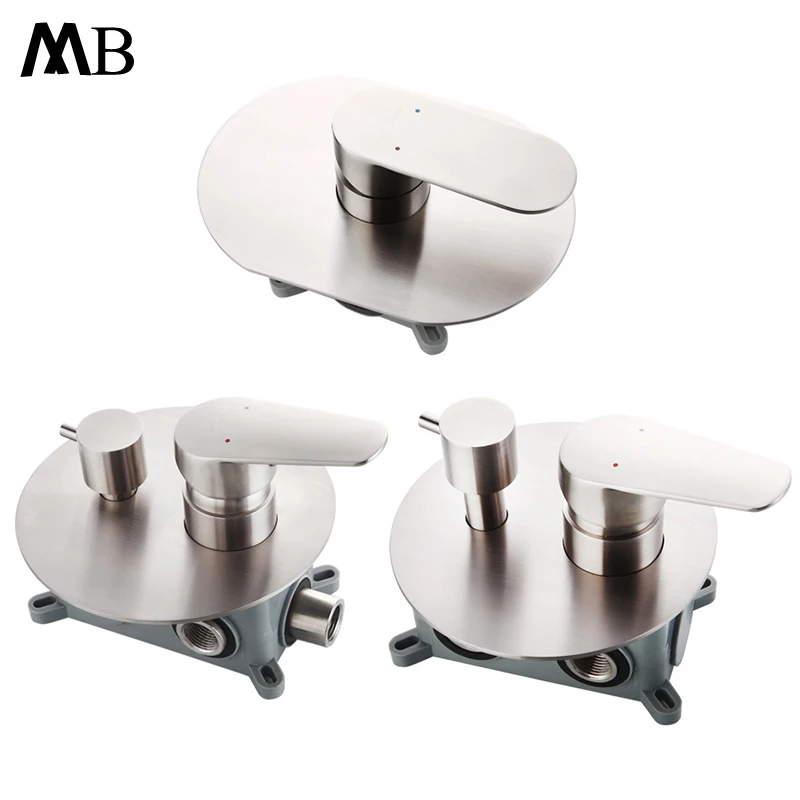 

Stainless Steel Shower Faucet Hot and Cold Water Mixer Valve Wall Mounted Shower Switch Control Bathroom Brushed Shower Faucets
