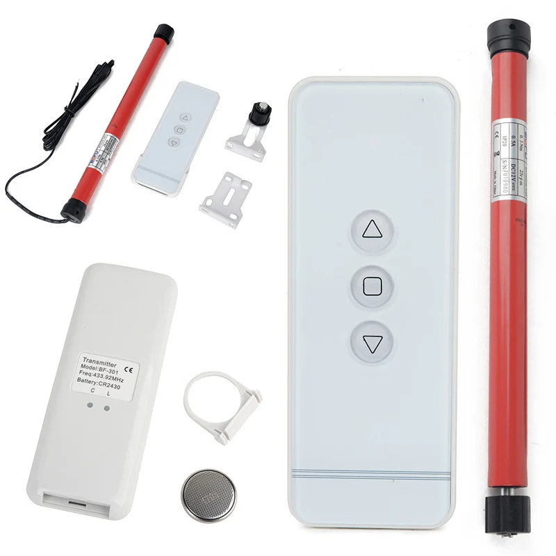 JX-LCLYL 12V Electric Roller Blind DIY Roll-up Window Shade Tubular Tool +Remote Control
