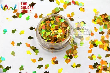 

TCA200 Laser Gold Color Goldfish 6MM Size Glitter dust ,Specular luster glitter for nail,tatto,Art decoration and others