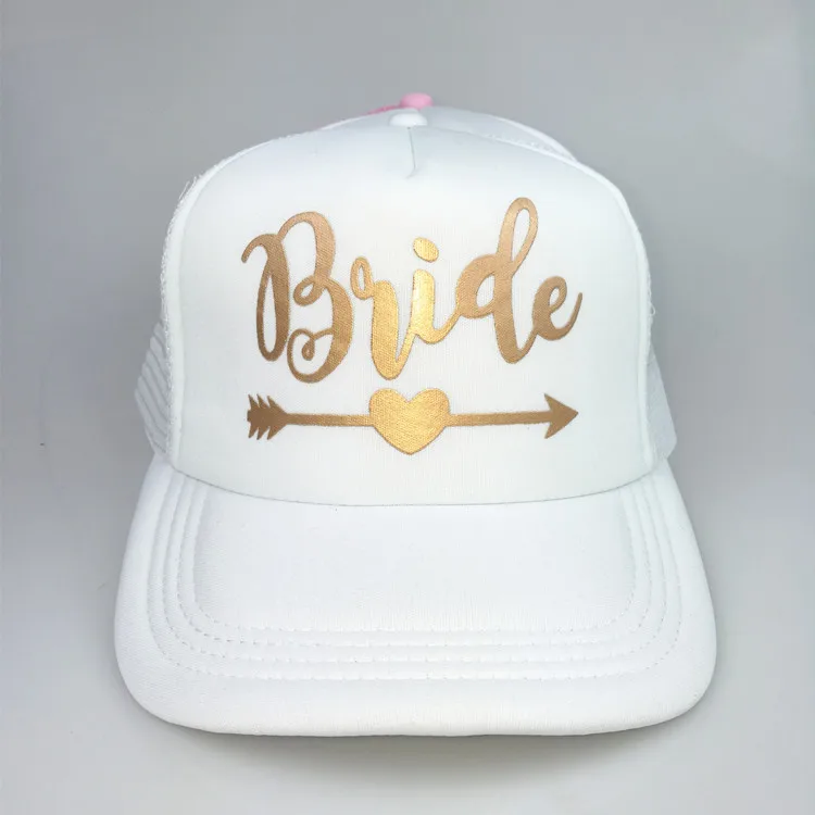 C&Fung BRIDE TRIBE trucker hats Bachelorette Snapback Cap Team Bride Neon gold letter Arrow design mesh baseball hat caps custom baseball caps Baseball Caps