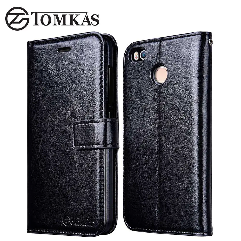 TOMKAS чехлы Чехол для Xiaomi Redmi 4X кожаный бумажник PU с держателем Стенд флип чехол