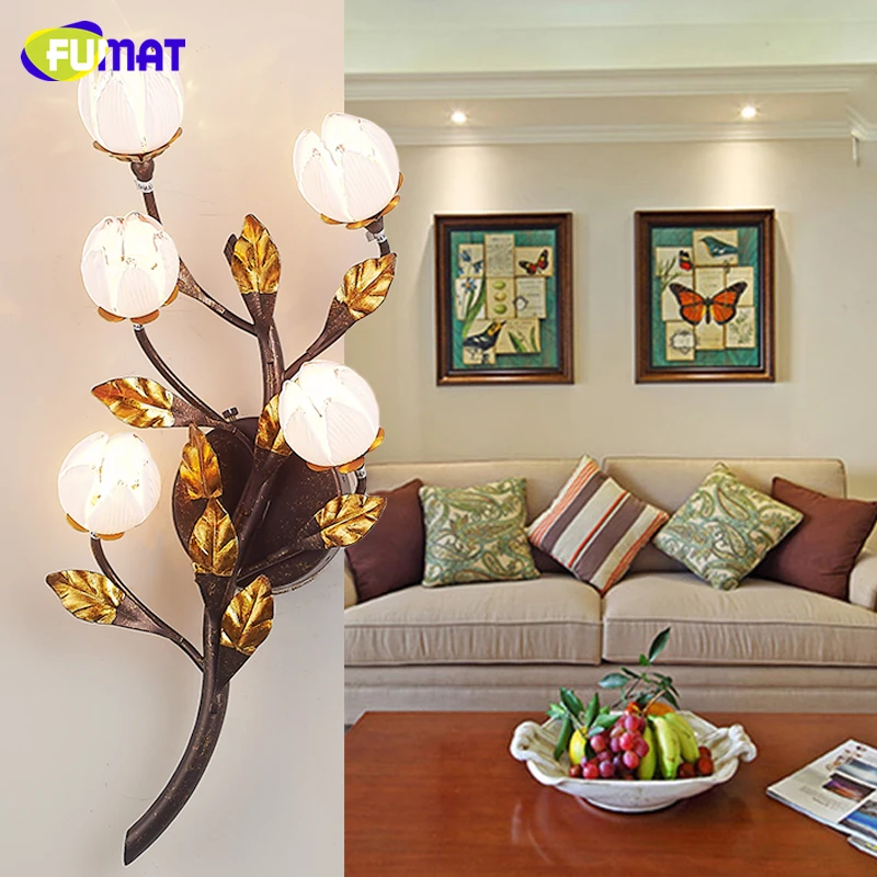 Фумат Европейский современный короткий настенный светильник прикроватная