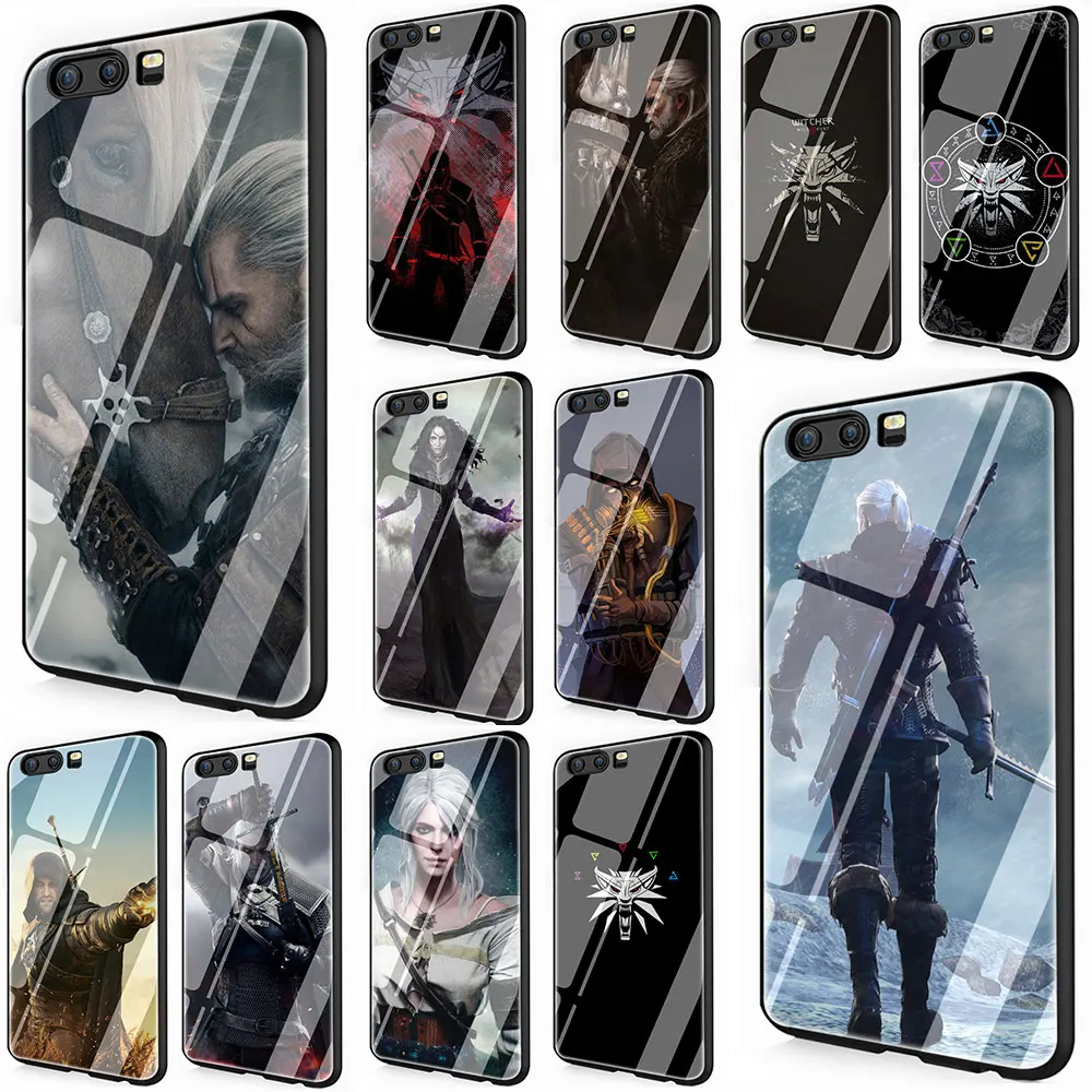 

The witcher 3 Tempered Glass Phone Cover Case For Huawei Mate P 10 20 30 Lite Pro Y9 Honor 8X 7A