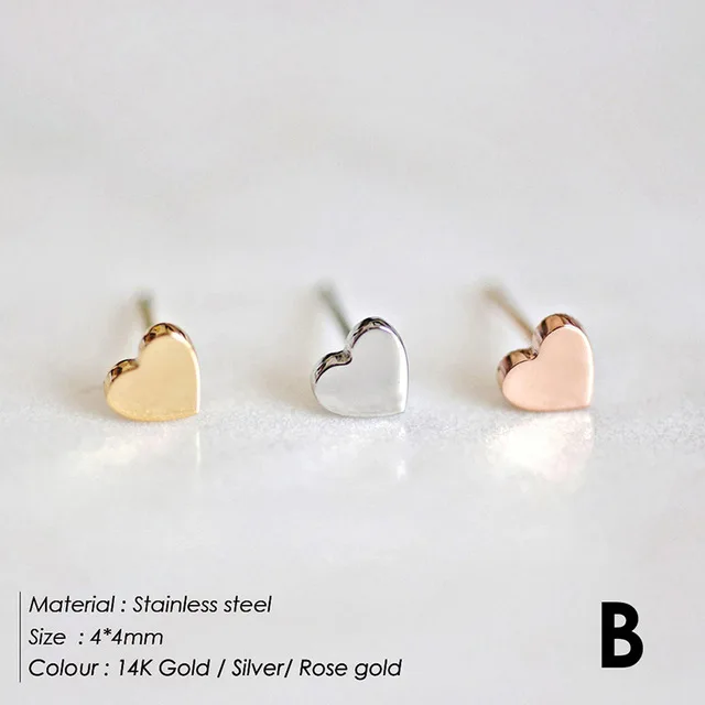 CC stainless steel korean style stud earrings for women minimalist small earings fashion jewelry girls dainty earrings set - Окраска металла: YE14994
