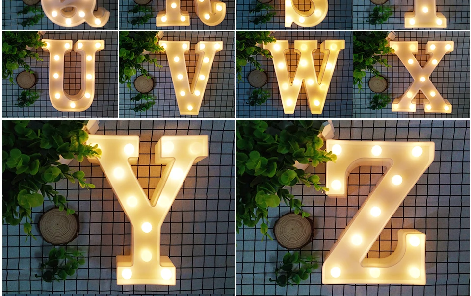 A-Z Alphabet Letter 3D LED Table Light Symbol Indoor Decoration Chirstmas Wedding Party Marquee Sign Romantic Display wall lamp (9)