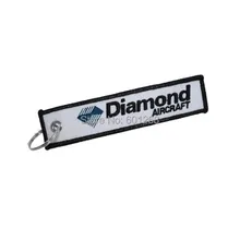 Diamond Aircraft пилот авиация брелок с вышивкой персонализированные брелки 12,5x2,5 см саржа с металлическим кольцом на заказ MOQ50pcs