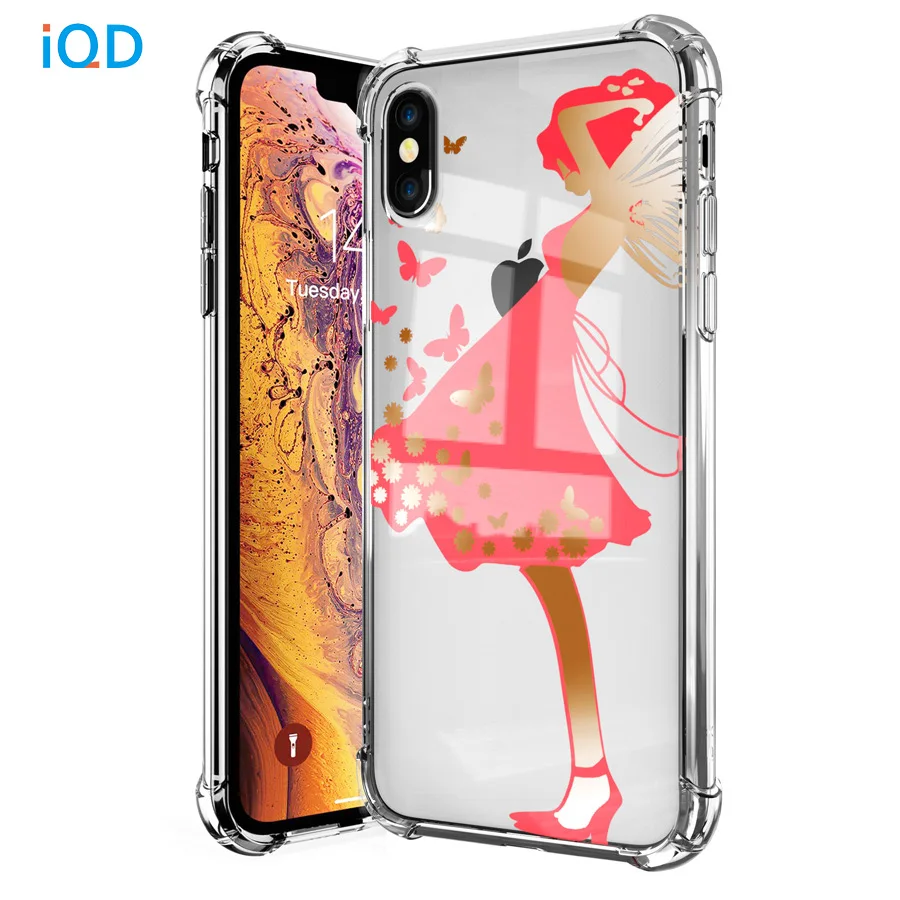 

IQD Phone Case For iPhone X XS Max XR 7 8 6 6S Plus Shell Clear Pattern Cases Ultra-Thin TPU Bumper Shockproof Protective Cover