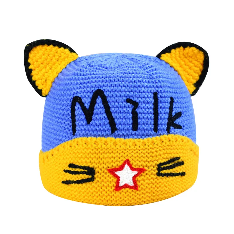 Cartoon Knitting Baby Winter Hat Velvet Warm Baby Boys Beanie With Cat Ears Crochet Pattern Infant Beanie For Baby Girls New (14)