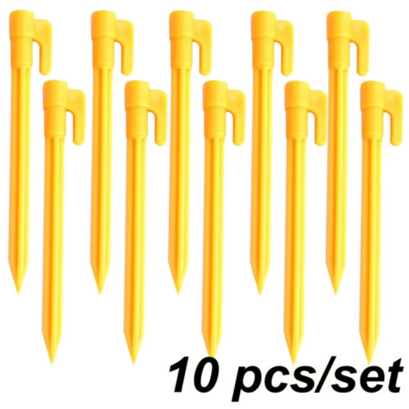 

20pcs/Set Plastic Outdoor Tent Plastic Heavyuty Camping Stakes Pegs Nail Yellow
