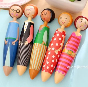 

[4Y4A] 5pcs/set Creative matryoshka automatic ballpoint pen cartoon girl doll villain celebrate holiday gifts School Gifts