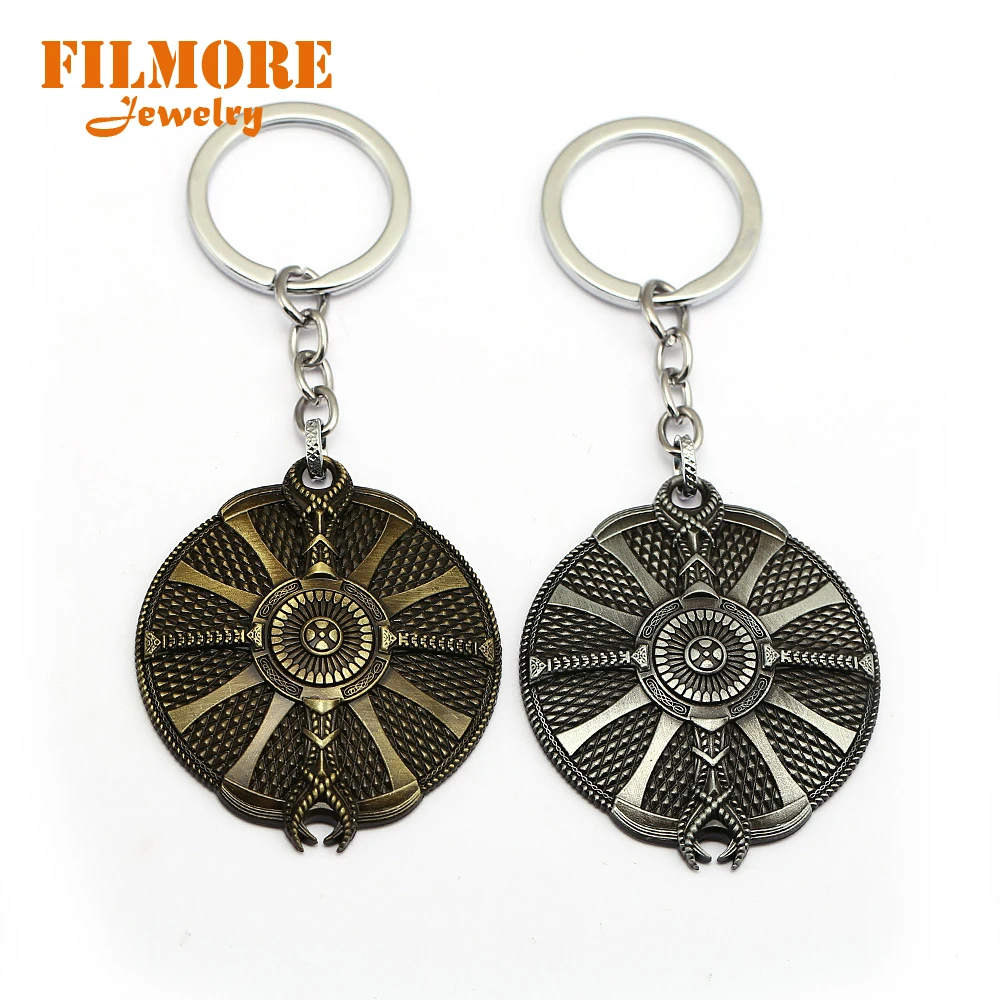 

Filmore God of War 4 Keychain Kratos Shield Guardian Pendant Metal Key Ring Holder Men Car Women Bag Key Chain Chaveiro Jewelry