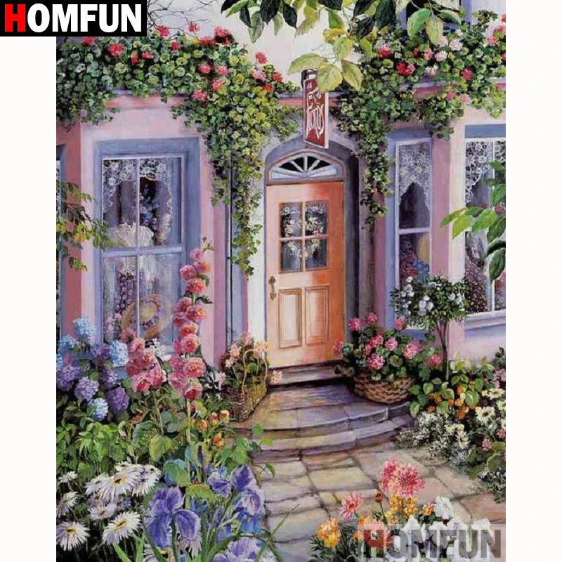 Алмазная 5D Вышивка HOMFUN A18361 Цветочный пейзаж картина с полными