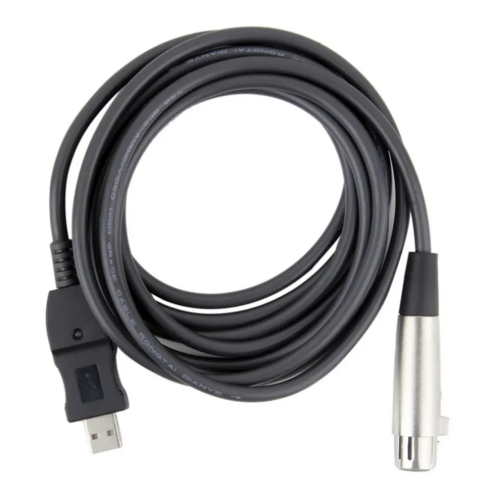 

Female to USB Male 3m 9ft. Cable Cord Adapter Vocal Recorder Microphone