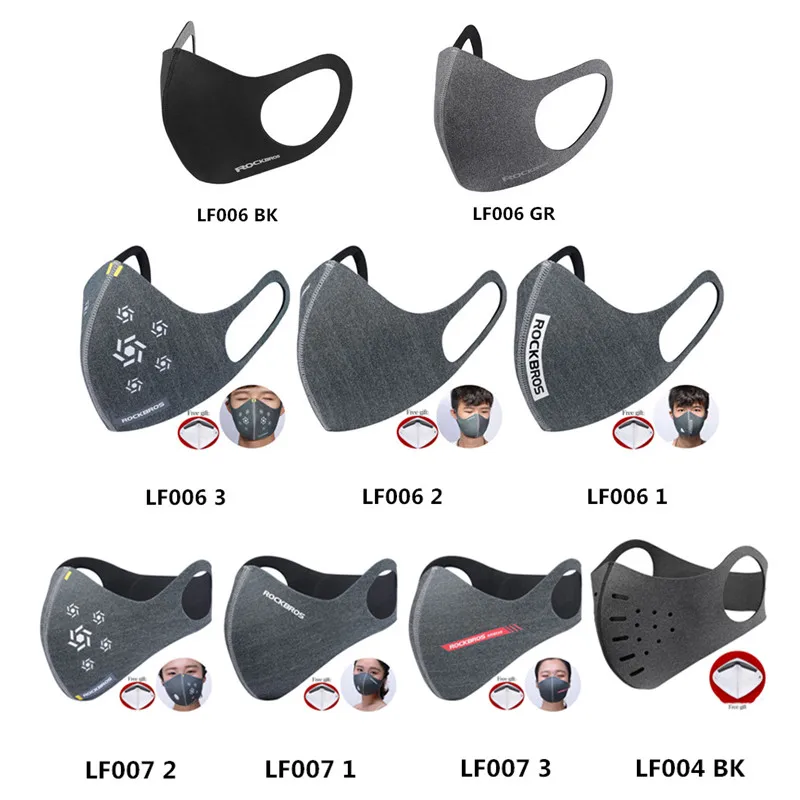 ROCKBROS مكافحة الغبار الرياضة الوجه قناع غطاء التزلج المرايل تنفس للماء PM 2.5 حماية الفم دثر قناع لينة في الهواء الطلق تشغيل