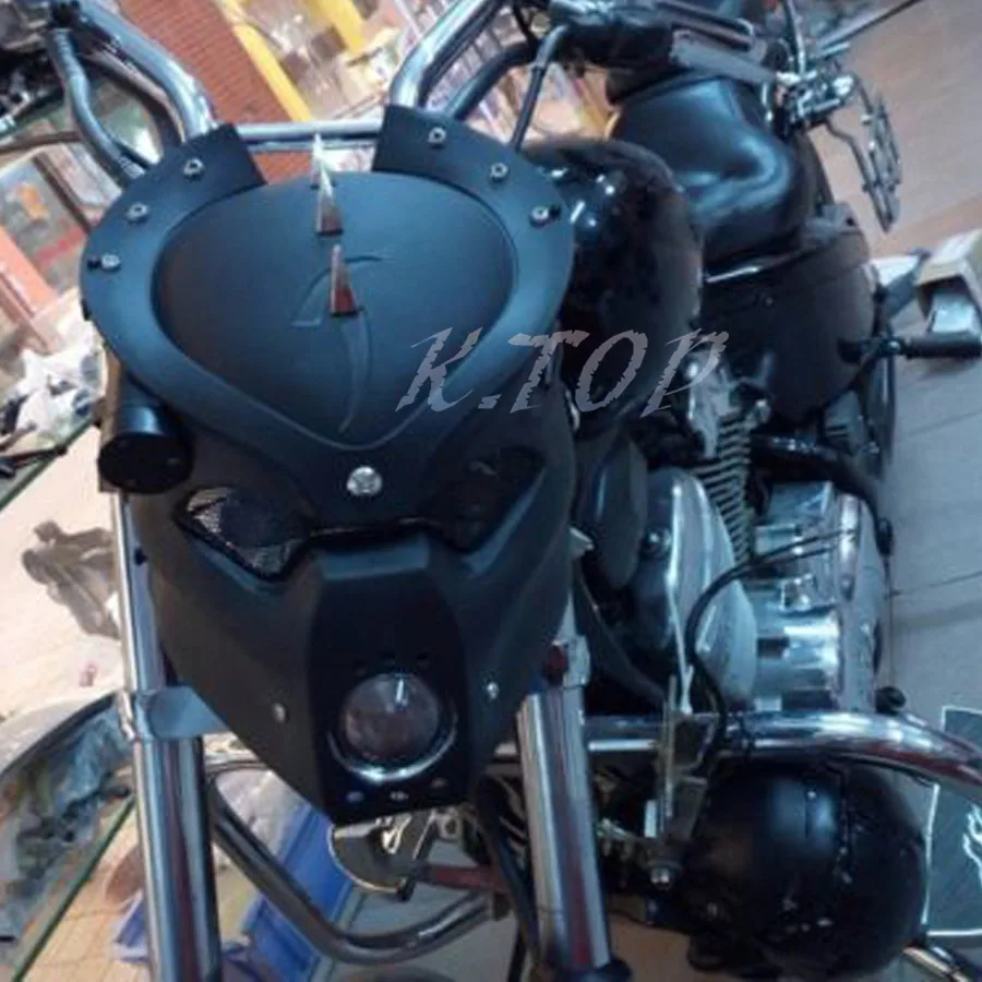 Красная мотоциклетная светодиодная фара с черепом кронштейном для Harley Honda Yamaha