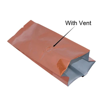

DHL 200Pcs/Lot Heat Vacuum Seal Packaging Pouches for Coffee Beans Storage Coffee Open Top Pure Aluminum Foil Side Gusset Bag
