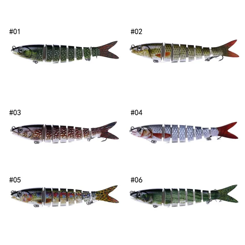 Реалистичная рыболовная приманка 8 сегментов Swimbait Crankbait тяжелая медленная 18 г 13
