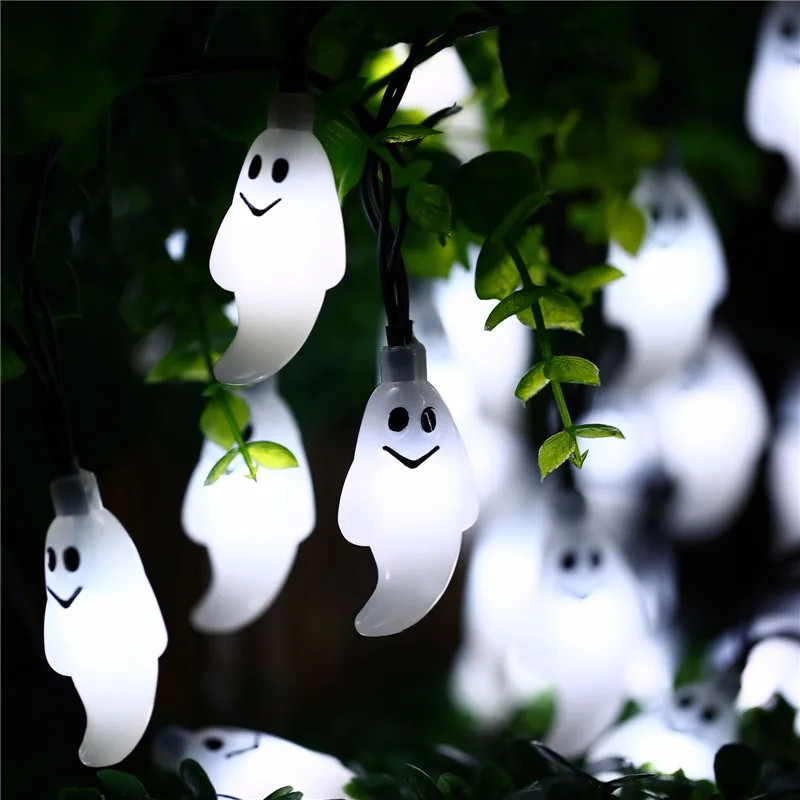 30 Led Ghost Солнечная гирлянда 8 режимов Водонепроницаемая наружная солнечная мощность гирлянды для сада внутренний двор рождественские вечеринки