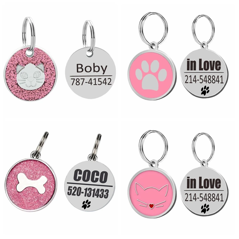 Drop shipping Anti Loss Dog ID Tag Engraved Dog ID Name Tags Pet Collar