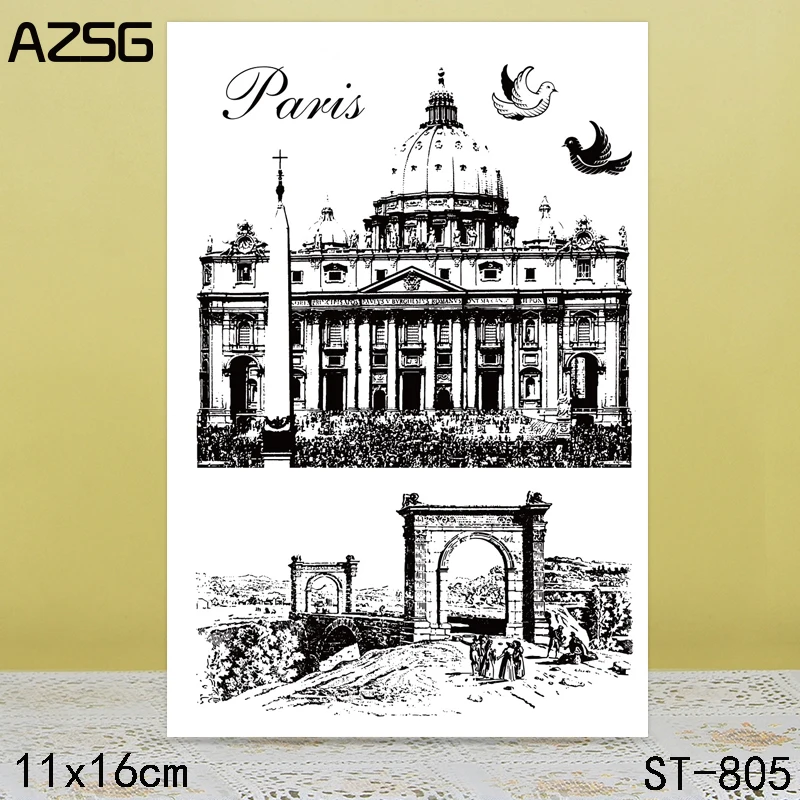 

AZSG Taj Mahal Famous Building Clear Stamps For DIY Scrapbooking/Card Making/Album Decorative Silicone Stamp Crafts
