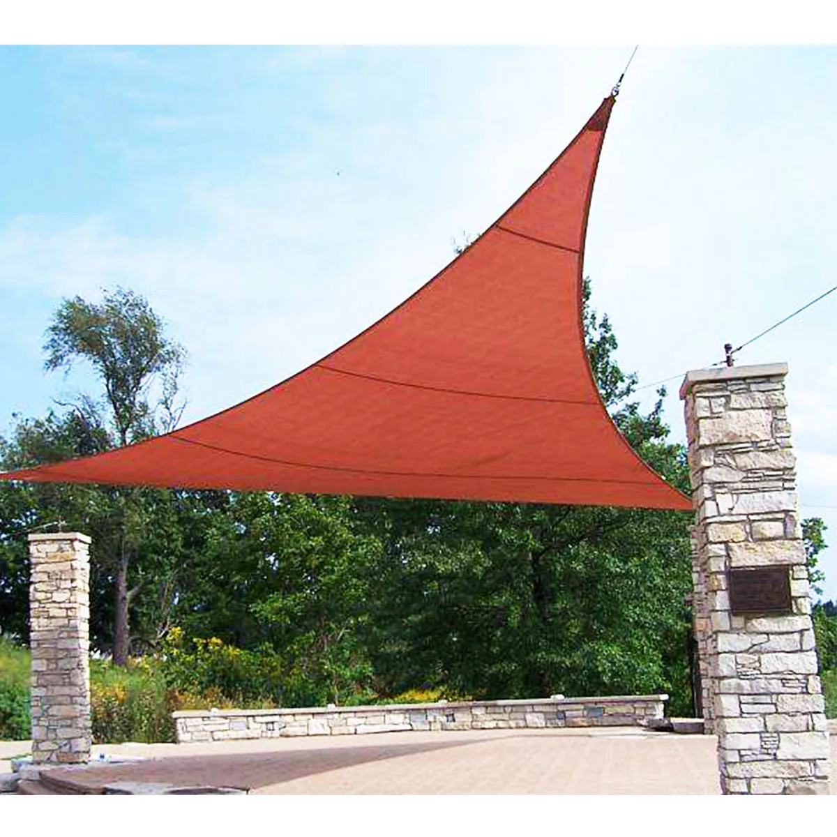 300D Waterproof Polyester Awning Sun shading net Sun Shade Sail Outdoor Sun Shelter Bright Red color