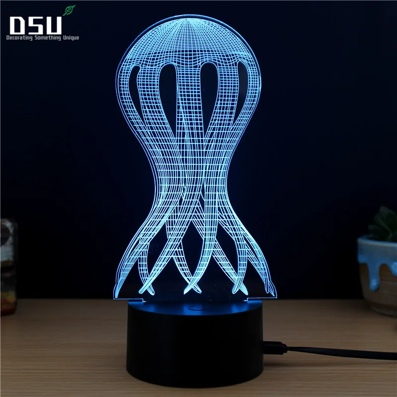 

3D USB LED Visual Creative NightLight Fashion Sleeping Night Light Table Lamp Octopus Jellyfish Lamp Decor Lampara Light Fixture